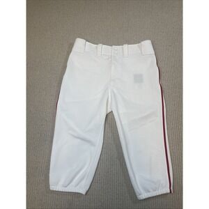 Mizuno Youth XXL Select Piped Short Baseball Pants White Red